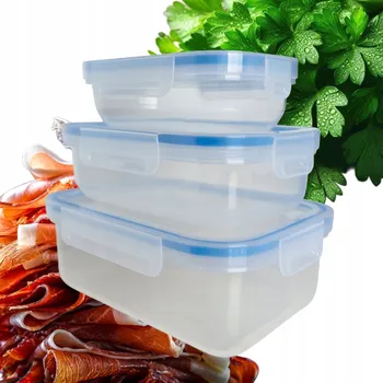 Dóza na potraviny Sada 3 Plastových Nádob na Potraviny 2L, 1L, 0,6L