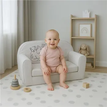 Pohovka Dětská rozkládací pohovka New Baby Lion Family light grey