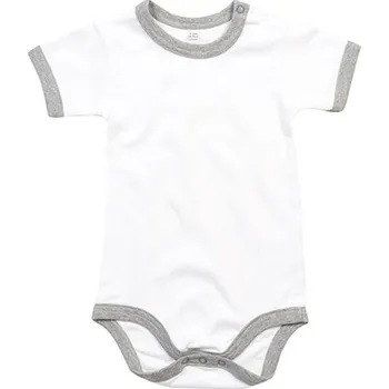 Kojenecký body Babybugz Kojenecké body s krátkým rukávem BZ19 White-Heather Grey Melange 12-18 Monate