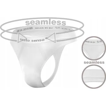 Kalhotky Tanga pánské SESTO SENSO bezešvé bílé S/M