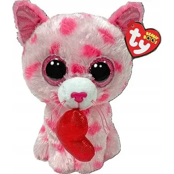 plyšák Plyšová Kočička Sweet růžová se srdíčkem Pupilki TY - 15 cm