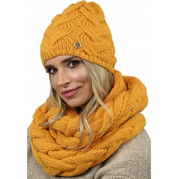 Čepice Alur set: čepice a nákrčník (rolák) univerzální velikost, žlutá