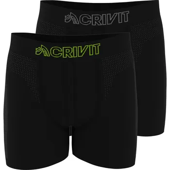 Boxerky CRIVIT Pánské bezešvé boxerky, 2 kusy (černá/žlutá, 8/XXL)