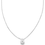 Řetízek z bílého zlata s kulatým zirkonem 1,21g