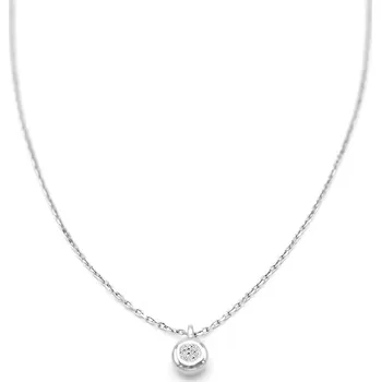 Řetízek Řetízek z bílého zlata s kulatým zirkonem 1,21g