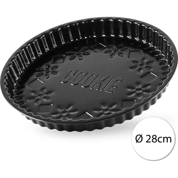 Nádoba na pečení Kmt Style 6434456 Ocelová forma na koláč, černá 28x3cm