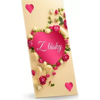 Čokoláda Dárková čokoláda OBÁLKA velká 175 g - s mandlemi a jahodami - Z LÁSKY (Mléčná čokoláda - Z lásky - s mandlemi a jahodami)