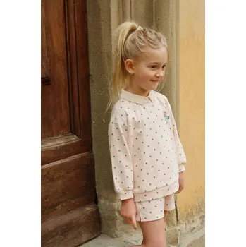 Chlapecké kraťasy Dětské bavlněné šortky Konges Sløjd SPOTTY SWEAT SHORTS GOTS KS105091.PPY2 béžová 01X, vel. 116