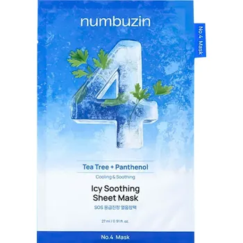 Pleťová maska Numbuzin – No.4 Icy Soothing Sheet Mask – Chladivá zklidňující maska s centellou – 1 ks