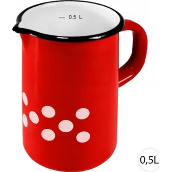 Perfect Home Smaltovaný hrnek s výlevkou, 0,5L, červený, 1116