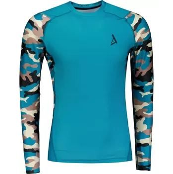 Pánské tričko Pánské funkční kompresní tričko premium ALTISPORT VOJ/ALM038TR03 PETROLEJOVÁ/HNĚDÁ M