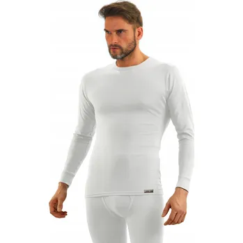 Pánské tričko Tričko s dlouhým rukávem pánské klasické spodní prádlo vzor 123 Bílá S