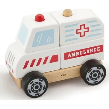 Dřevěná hračka Viga Dřevěné Stavebnice Sanitka