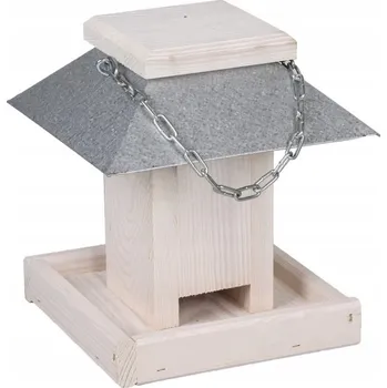 Krmítko pro ptáka BÍLÉ KRMÍTKO PRO PTÁKY ZÁSOBNÍKOVÉ 18x18x20 cm