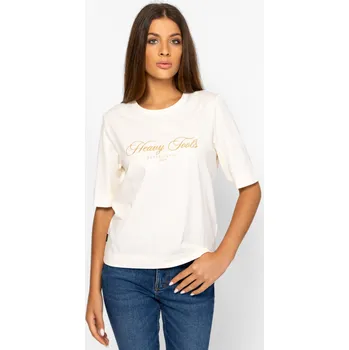 Dámské tričko HEAVY TOOLS DÁMSKÉ TRIČKO T-SHIRT MIANI IVORY KRÉMOVÉ S