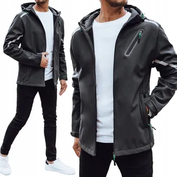 Pánská softshellová bunda PÁNSKÁ SOFTSHELLOVÁ BUNDA S KAPUCÍ KAPUCÍ GRAFITOVÁ tx4481 - XXL