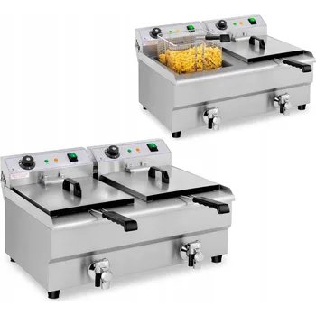fritéza Dvoukomorová fritéza Royal Catering 4904112332737 26 l 6400 W