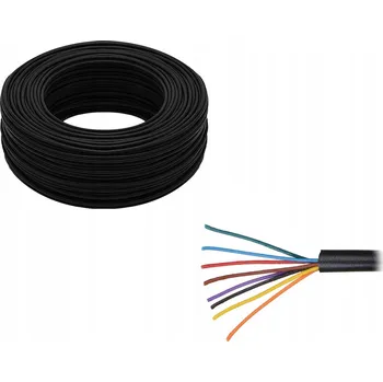 elektrický kabel KABEL ZEMNÍ PRO ELEKTROMAGNETICKÉ VENTILY 4x2x0,5 1 METR ČERNÝ ODOLNÝ 8 Žil