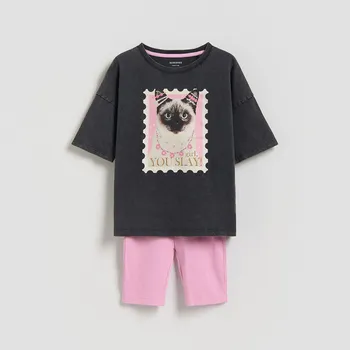 Reserved - Dvoudílná pyžamová souprava s potiskem - černý - 625IN-99X - 625IN-99X-U13