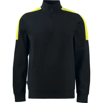 Pánská mikina ProJob | 2128 Sweatshirt 1/2 Zip black/yellow 4XL Mikina (pracovní)