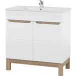 Umyvadlová skříňka Bali White I se zápustným umyvadlem 80 cm bílá/dub wotan 214647052