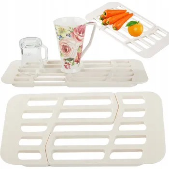Organizace kuchyně Odkapávač na dřez pro nádobí na ovoce a zeleniny pro sušení, teleskopický