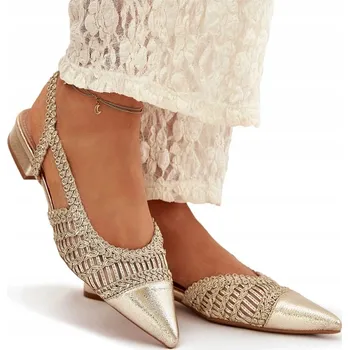 Dámské sandále Butosklep dámské sandály QQ-216 GOLD kostka velikost 38