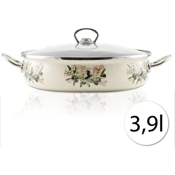 Hrnec Perfect Home 14836 Smaltovaný kastrol s poklicí PROVENSAL 3,9 L, 30 cm, ecru