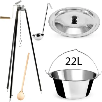 kotlíky Perfect Home Set-92 Kotlíková souprava 22L, 5ks - trojnožka/kotlík/poklice/vařečka/naběračka