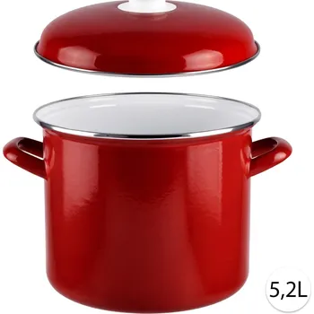 Hrnec Perfect Home Smaltovaný hrnec 5,2L s poklicí, 22cm, červená, 15506