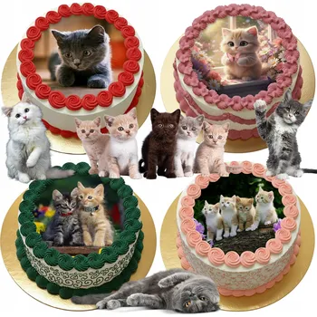 Obraz WAFEL NA DORT KOTEK OD 22 DO 30 CM JMÉNO OBVODU DÁREK – IDEÁLNÍ NAROZENINY!