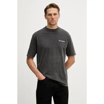 Bavlněné tričko Karl Lagerfeld 562256.755171 šedá 90X, vel. 3XL