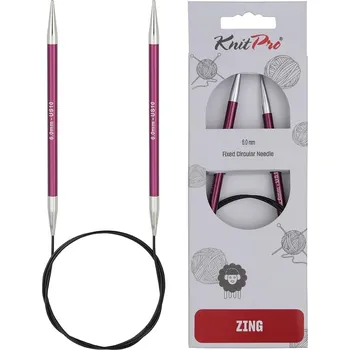 Nástroj na niť a příze KnitPro kruhové jehlice ZING 80 cm / 6 mm