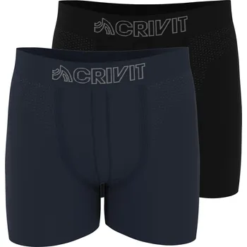 Boxerky CRIVIT Pánské bezešvé boxerky, 2 kusy (černá / navy modrá, 7/XL)