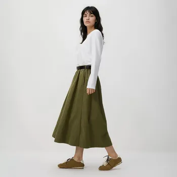 Dámská sukně Reserved - Midi sukně s&nbsp;páskem - tmavě zelená - 125GL-79X - 125GL-79X-XXL