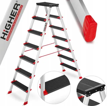 Žebřík Žebřík hliníkový profesionální oboustranný skládací HIGHER 2x7 - 3,76 m