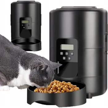 Miska pro psa AUTOMATICKÝ PODAVAČ KRMIVA PRO PSY A KOČKY 2 L, DÁVKOVAČ KRMIVA, ČERNÝ