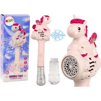 Bublifuk Mýdlové bubliny Lean Stroj na výrobu mýdlových bublin Hůlka Jednorožec Růžová (