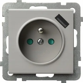 Elektrická zásuvka Jednoduchá zásuvka s uzemněním a USB Ospel Sonata Kašmír GP-1RZPUSB/m/82