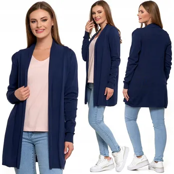 Dámský svetr Dámský kardigan viskózový svetr dlouhý volný přehoz MORAJ - 2XL/3XL