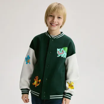 Chlapecká mikina Reserved - Bomber mikina Pokémon - tmavě zelená - 590HR-79X - 590HR-79X-146