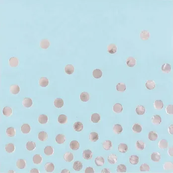 Papírový ubrousek Modré ubrousky se stříbrnými tečkami, 12 kusů, 33 cm