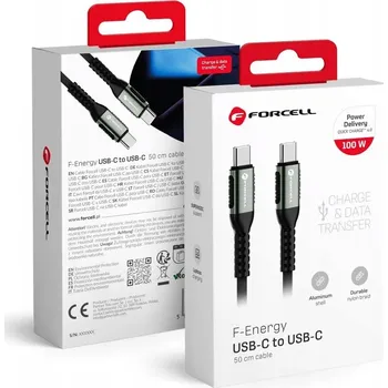 Datový kabel USB C - USB C kabel Forcell F-Energy QC4.0 PD 5A 100W Cafule 0,5 m C260