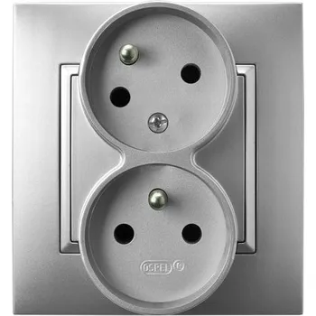 Elektrická zásuvka Elektrická Zásuvka Ospel stříbrná