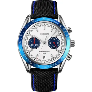 Hodinky Pánské hodinky SKMEI kožený řemínek chronograf