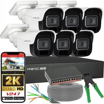 IP kamera Sada monitoringu 6 IP PoE kamer 4Mpx Switch PoE Detekce Bez disku