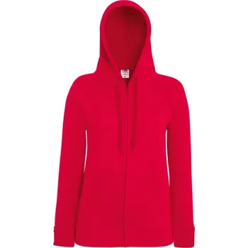 Dámská mikina F.O.L. | Lady-Fit LW Hooded Sweat Jacket red XS Mikina s kapucí (dámská)
