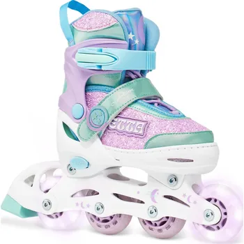 Kolečkové brusle RAVEN Nastavitelné inline brusle Raven Etta svítící LED kolečka 30/33 FIALOVÁ|MODRÁ|ZELENÁ