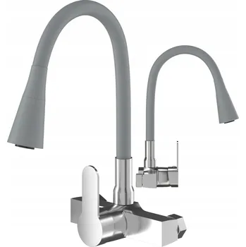 Vodovodní baterie Kuchyňská nástěnná baterie Granitan FLEXO šedá