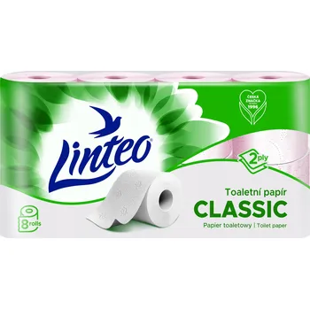 Toaletní papíry Suchý toaletní papír bez vůně Linteo 8 ks